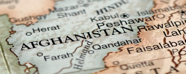 Map of Afghantistan and its surrounding neighbours