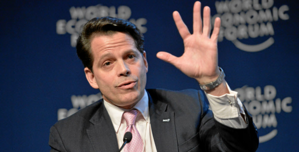 Anthony Scaramucci waving his hand the World economic forum