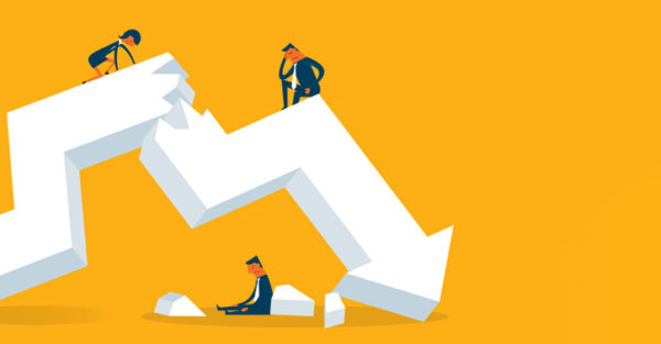 American depression an illustration of an index falling