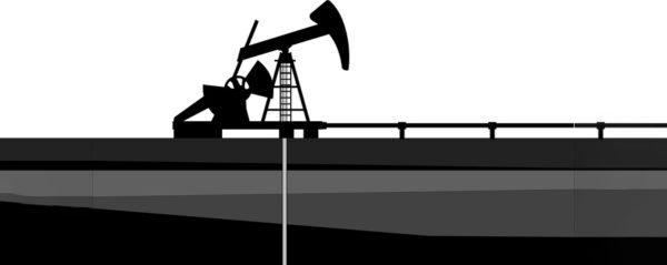 Illustration of an oil extraction pipe system
