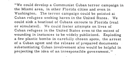 the report, which included nine other “pretexts,” on April 12, 1962, to Gen. Maxwell Taylor